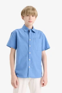 DeFacto Oversize Wide Fit Polo Neck Short Sleeve Shirt Boy - Image 5