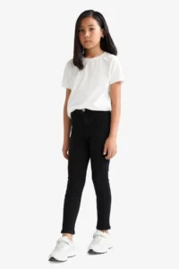 DeFacto Back to School Skinny Fit Black Girls Jean Pants E5875A8/BK27 - Image 2