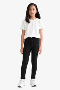 DeFacto Back to School Skinny Fit Black Girls Jean Pants E5875A8/BK27 - Image 3