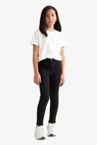 DeFacto Back to School Skinny Fit Black Girls Jean Pants E5875A8/BK27 - Image 4