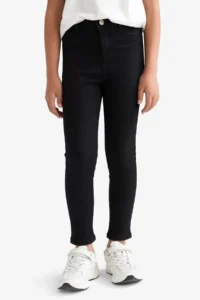 DeFacto Back to School Skinny Fit Black Girls Jean Pants E5875A8/BK27 - Image 5