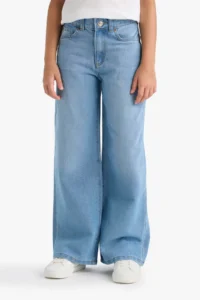 DeFacto Wide Leg Light Blue Girl's Jean Trousers E5881A8/NM39 - Image 4
