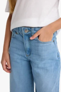 DeFacto Wide Leg Light Blue Girl's Jean Trousers E5881A8/NM39 - Image 5