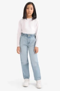 DeFacto Paperbag Standard Leg Jean Trousers Girl