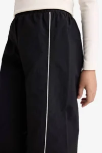 DeFacto Wide Leg Flexible Banded Parachute Black Girls' Trousers E6186A8/BK27 - Image 6