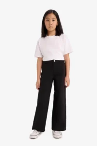 DeFacto Wide Leg Black Girls' Pants E6188A8/BK27 - Image 2