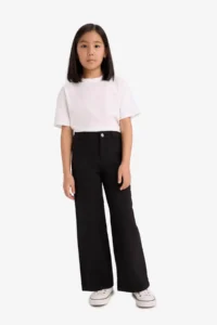 DeFacto Wide Leg Black Girls' Pants E6188A8/BK27 - Image 4