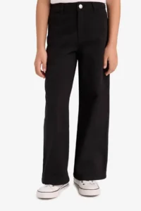 DeFacto Wide Leg Black Girls' Pants E6188A8/BK27 - Image 5