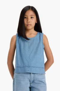 DeFacto Sleeveless Jeans Blouse Girls' - Image 3