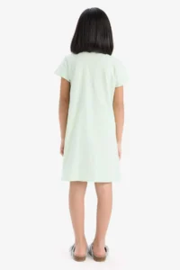 DeFacto 100% Cotton Cat Printed Nightgown for Girls - Image 5
