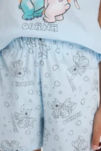 DeFacto Girl's Disney Lilo & Stitch Pajama Set Short Sleeve Top Shorts - Image 8