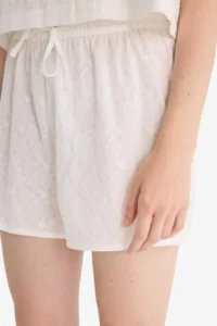 DeFacto 100% Cotton Normal Waist Short Leg Embroidery Shorts - Image 5