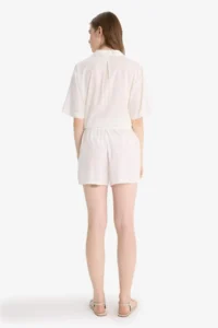 DeFacto 100% Cotton Normal Waist Short Leg Embroidery Shorts - Image 6