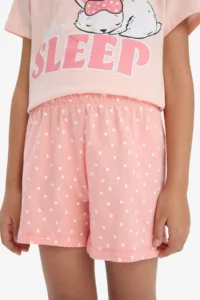 DeFacto 100% Cotton Printed Elastic Waist Pajama Set Girl Child - Image 7