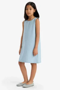 DeFacto Sleeveless Summer Jeans Dress Girls' - Image 4