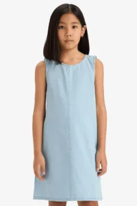 DeFacto Sleeveless Summer Jeans Dress Girls' - Image 5