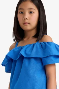 DeFacto Flounce Open Shoulder Short Sleeve Blouse Girl Child - Image 5