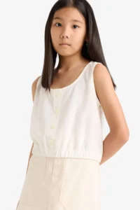 DeFacto buttoned Sleeveless Blouse Girls'
