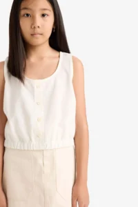 DeFacto buttoned Sleeveless Blouse Girls' - Image 4
