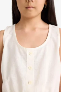 DeFacto buttoned Sleeveless Blouse Girls' - Image 5