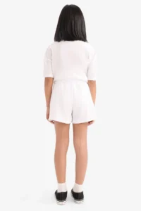 DeFacto Elastic Waist Basic Plain Shorts Girls' - Image 5