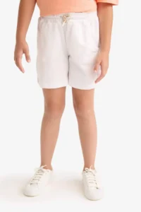 DeFacto Elastic Waist White Shorts Girls' - Image 3