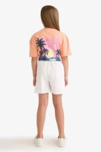 DeFacto Elastic Waist White Shorts Girls' - Image 5
