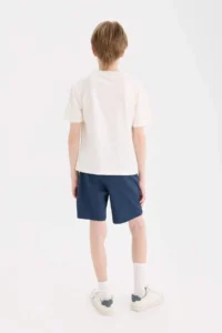DeFacto 100% Cotton Printed Elastic Waist Pajama Set Boy - Image 8