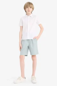 DeFacto Elastic Waist Gabardine Shorts Boy