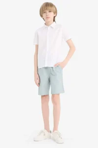 DeFacto Elastic Waist Gabardine Shorts Boy - Image 4