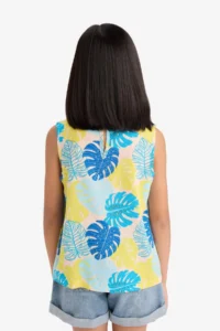 DeFacto Crew Neck Patterned Sleeveless Blouse Girl Child - Image 6