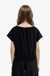 DeFacto Round Neck Short Sleeve Black Blouse Girls - Image 6