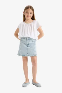DeFacto Round Neck Short Sleeve Blouse Girl Child - Image 2