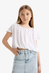 DeFacto Round Neck Short Sleeve Blouse Girl Child - Image 3