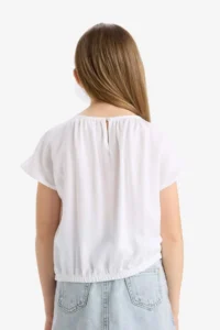DeFacto Round Neck Short Sleeve Blouse Girl Child - Image 5