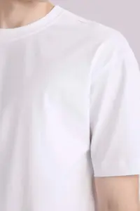 DeFacto 100% Cotton Oversize Wide Fit Crew Neck Basic Plain Short Sleeve T-Shirt - Image 5