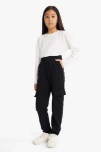DeFacto Elastic Waist Cargo Jogger Sweatpants Girls