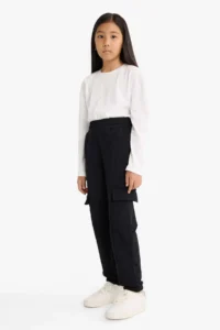 DeFacto Elastic Waist Cargo Jogger Sweatpants Girls - Image 2