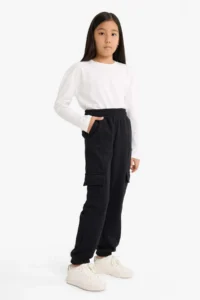 DeFacto Elastic Waist Cargo Jogger Sweatpants Girls - Image 3