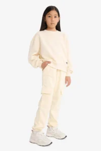 DeFacto Elastic Waist Cargo Jogger Sweatpants Girls - Image 2