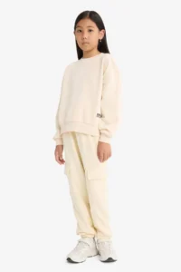 DeFacto Elastic Waist Cargo Jogger Sweatpants Girls - Image 3