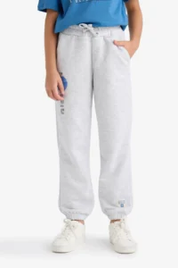 DeFacto Printed Jogger Gray Girls' Sweatpants with Elastic Waist E6929A8/GR400 - Image 3