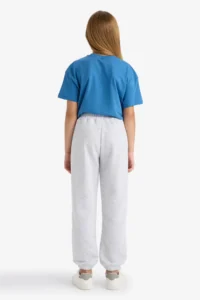 DeFacto Printed Jogger Gray Girls' Sweatpants with Elastic Waist E6929A8/GR400 - Image 5