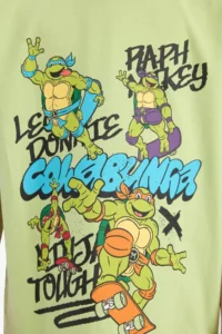 DeFacto 100% Cotton Ninja Turtles-Retro Elastic Waist Pajama Set for Boy - Image 5