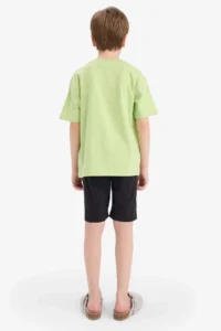 DeFacto 100% Cotton Ninja Turtles-Retro Elastic Waist Pajama Set for Boy - Image 7