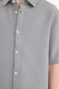 DeFacto Polo Collar Textured Short Sleeve Shirt Boy - Image 6