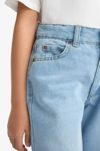 DeFacto Straight Wide Standard Leg Jean Trousers Girl - Image 5