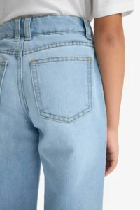 DeFacto Straight Wide Standard Leg Jean Trousers Girl - Image 6