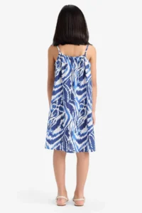 DeFacto Patterned Viscose Strap Summer Dress Girl - Image 5