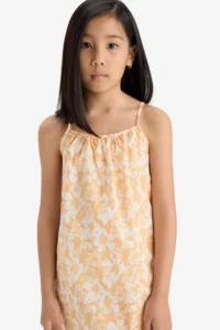 DeFacto Patterned Viscose Strap Summer Dress Girl - Image 4